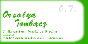 orsolya tombacz business card